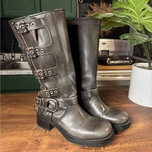 Steve Madden rocky biker boots with adjustable buckles